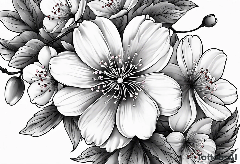 Cherry blossom for back tattoo but Don't cut the photo tattoo idea