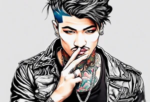 Shhh finger to lips tattoo idea