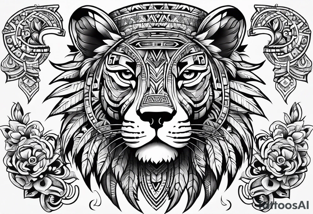 Aztec animal tattoo idea