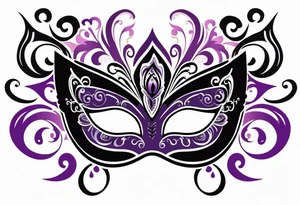 Masquerade mask that is purple and black tattoo idea