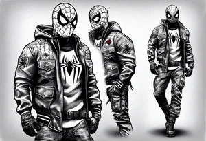 Spiderman in medic battlefield gear tattoo idea