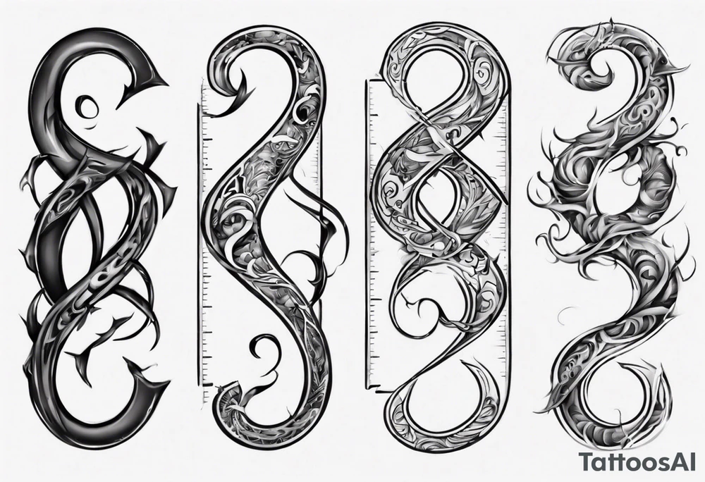 number 9 upside down and right side up connected in the middle. Tall and thin tattoo idea