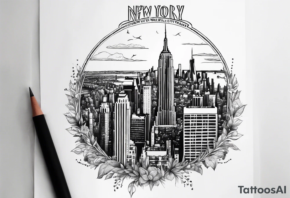 New York City skyline tattoo idea