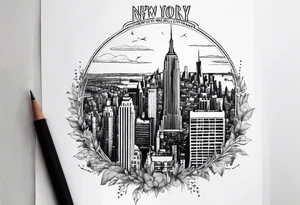 New York City skyline tattoo idea