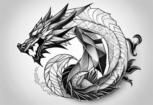 Origami dragon tattoo idea