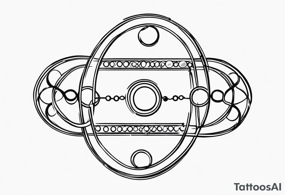 bracelet made of atoms with spiritual elements tattoo idea