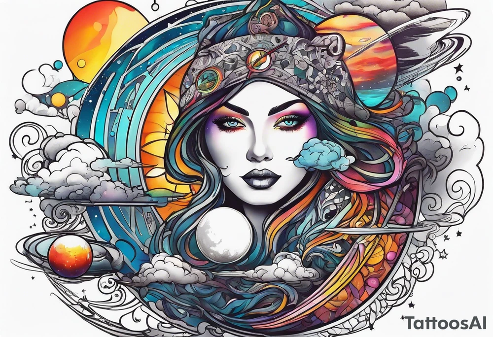 Space, city, planet. tattoo idea