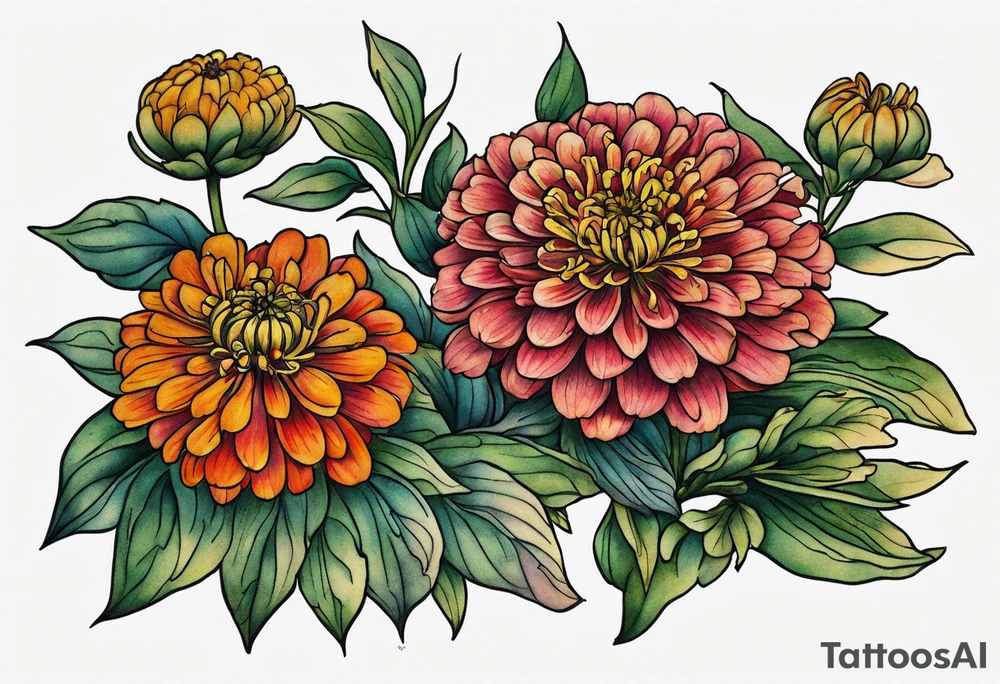 Zinnia tattoo idea