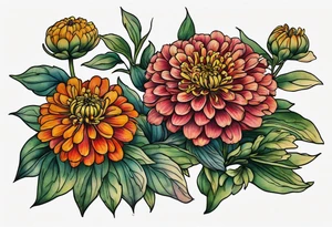 Zinnia tattoo idea