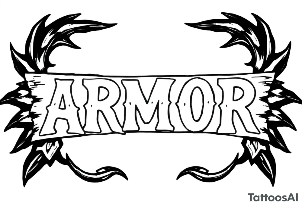 I want the word ARMOR on a banner but I want it in the same font that Rainer Beer is in tattoo idea