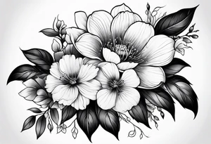 entire sleeve, Japanese flowers tattoo idea