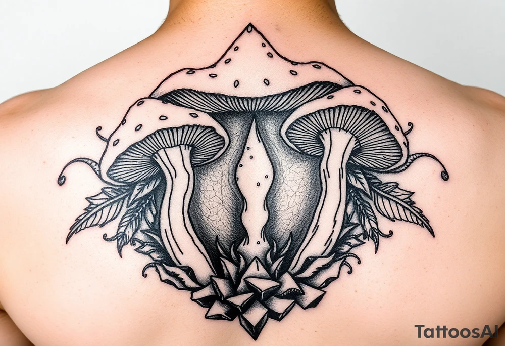 Mushroom trip opening the veil to higher consciousness tattoo idea