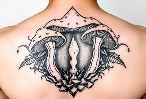 Mushroom trip opening the veil to higher consciousness tattoo idea