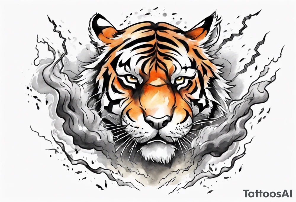 A tiger surrounded by lightning for a forearm tattoo tattoo idea A tiger surrounded by lightning for a forearm tattoo tattoo idea