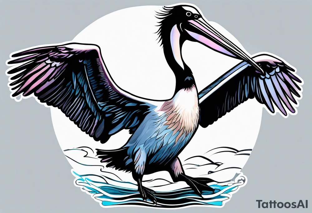me riding a pelican tattoo idea