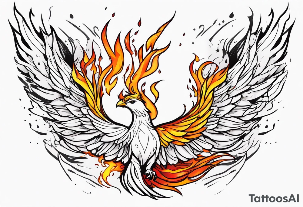 phoenix rising from ashes tattoo idea