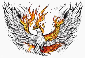 phoenix rising from ashes tattoo idea