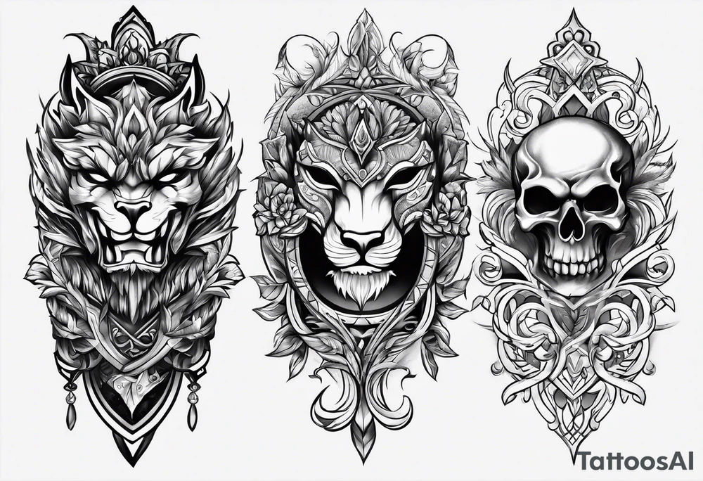 greaves front and back tattoo idea