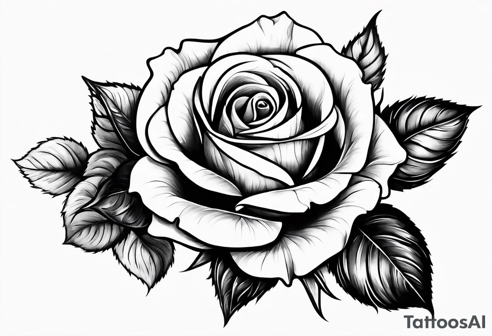 A rose without the leaves around it tattoo idea