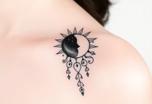 The sun the moon and the stars cascading tattoo idea