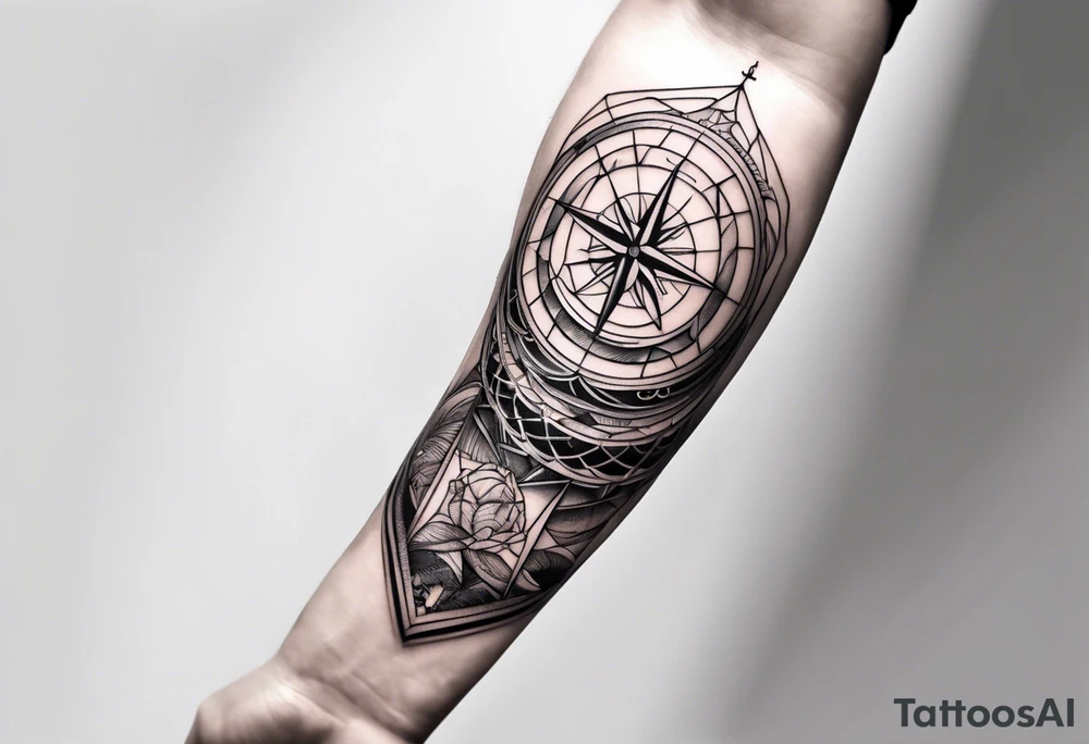 thin line, nautical themed, not dark, geometric, forearm location tattoo idea thin line, nautical themed, not dark, geometric, forearm location tattoo idea