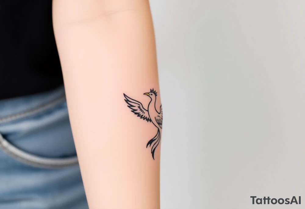 Crown and a phoenix tattoo idea