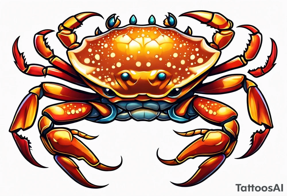 Crab wearing crown tattoo idea