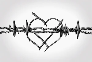 the words “i keep a close eye on this heart of mine” with barbed wire wrapped around it for a long spine tattoo tattoo idea