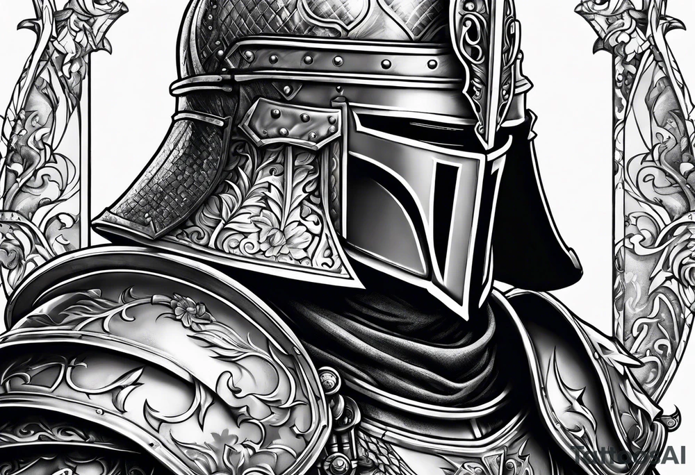 knight in heavy armor tattoo idea