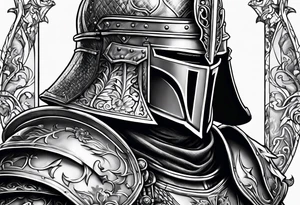 knight in heavy armor tattoo idea