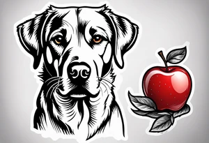 Teacher Apple and black Labrador tattoo idea