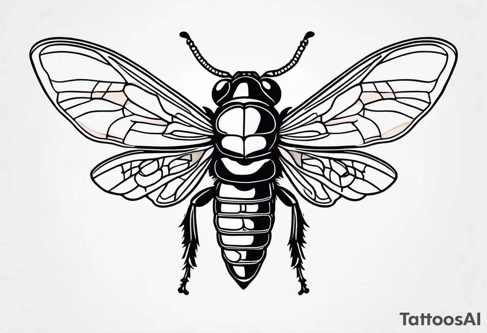 Neo traditional Cicada tattoo idea