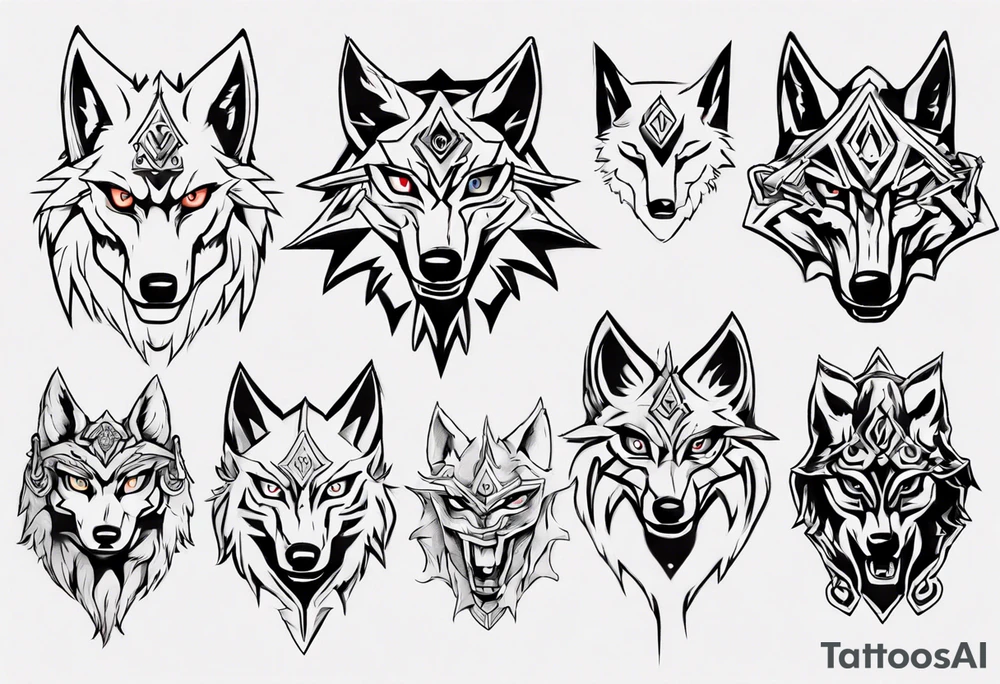 wolf head from zelda twilight princess tattoo idea