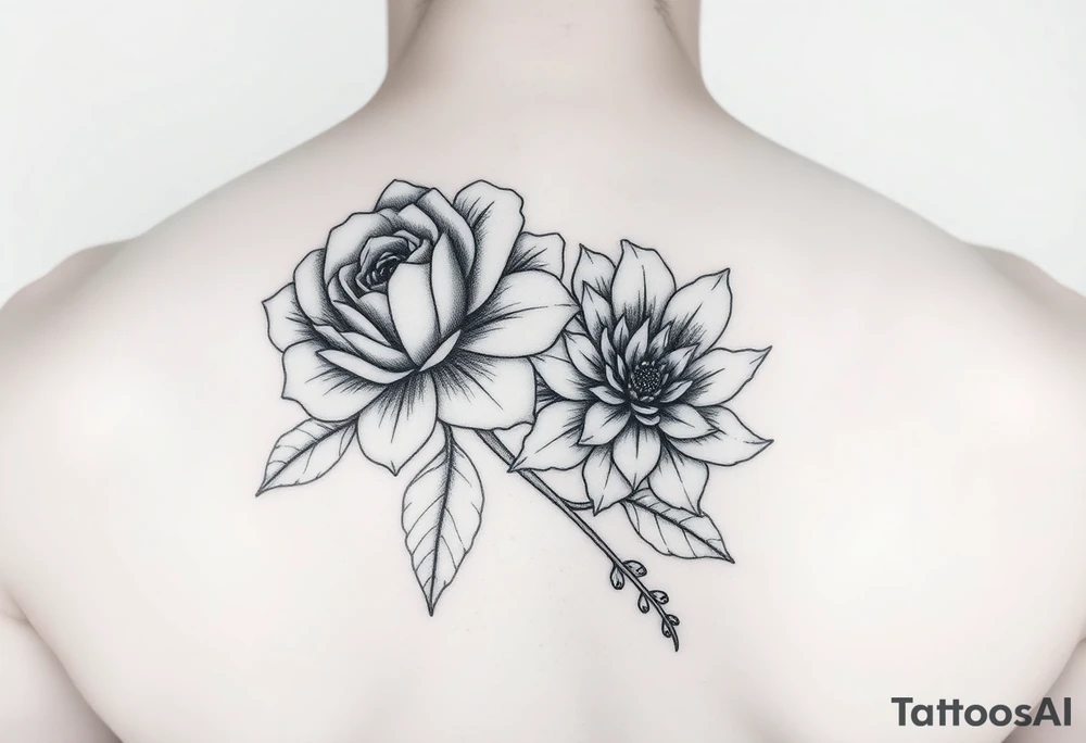 Rose and Chrysanthemum tattoo tattoo idea