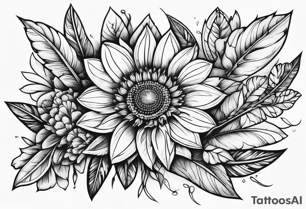 Indian blanket flower arrows tattoo idea
