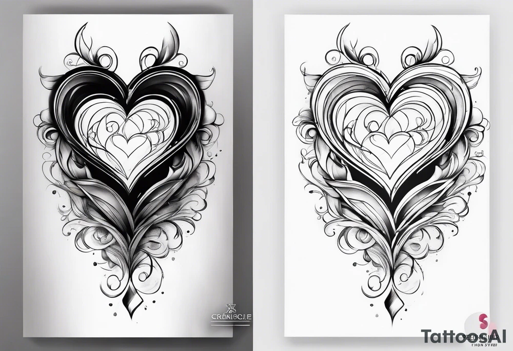 Cover up 2 hearts over lapping on back at base of neck tattoo idea