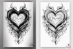 Cover up 2 hearts over lapping on back at base of neck tattoo idea
