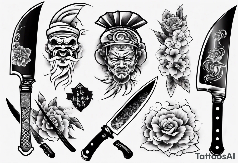 Japanese Chef Knife tattoo idea