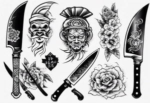 Japanese Chef Knife tattoo idea