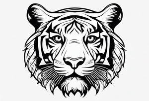 Memorial piece including a tiger on forearm. Very minimalist design. tattoo idea