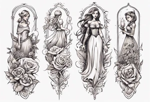 Female forearm, daughter, son, fairytale tattoo idea