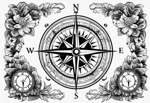 ancient compass tattoo idea