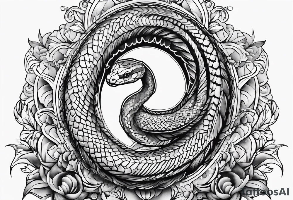 gemstone snake crystal body tattoo idea