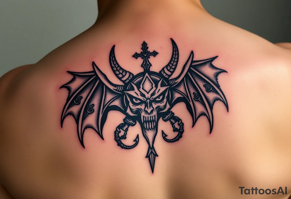 Devil, worshiping symbols for your face tattoo idea