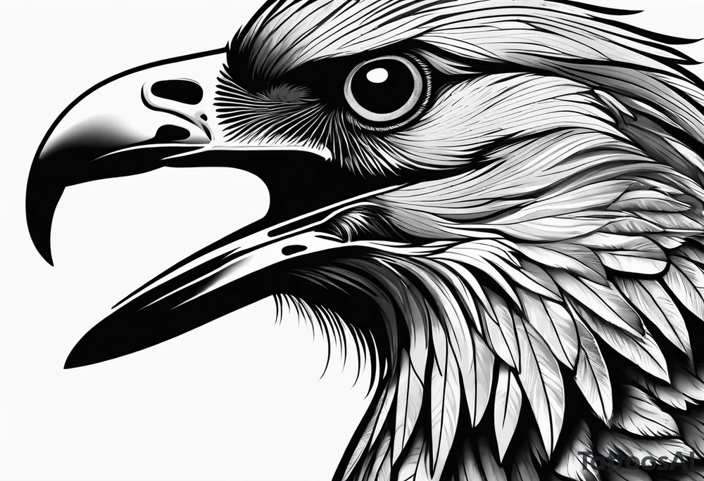 Bird on rays of light with a skull tattoo idea