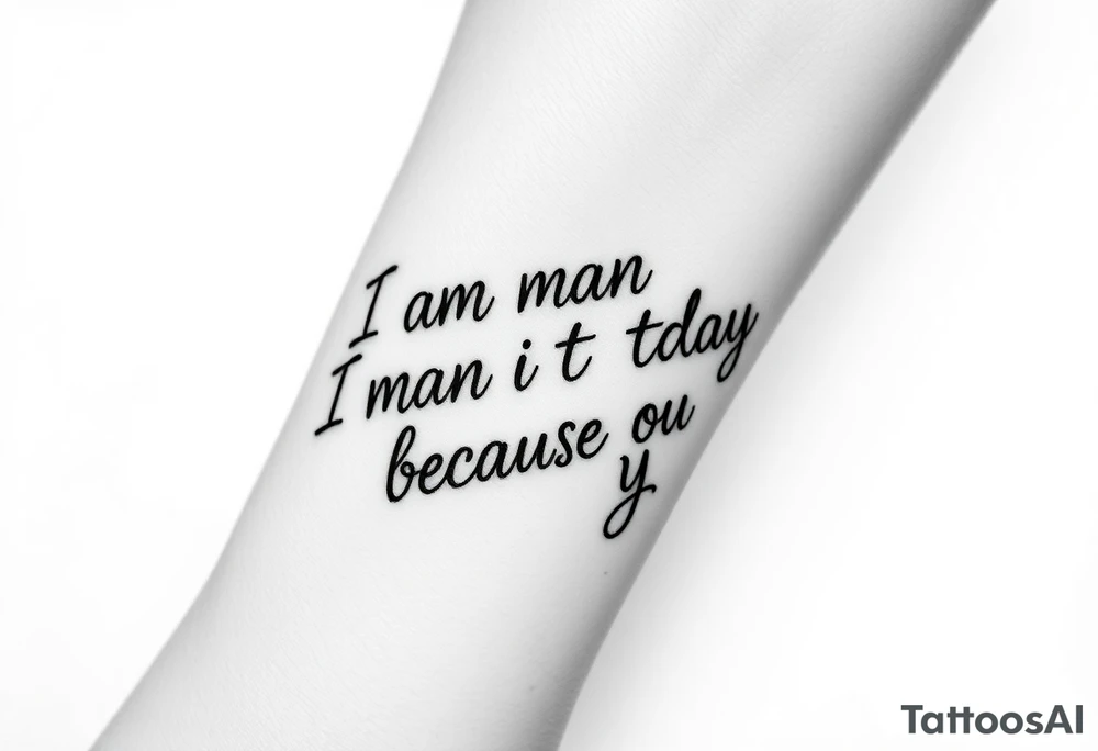 i am the man i am today because of you tattoo idea