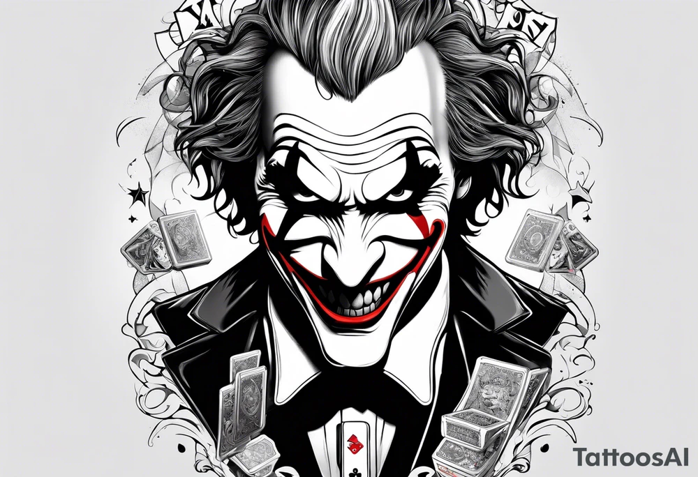 joker playing nintendo nes tattoo idea