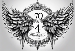 Angel wings with the numbers of 999 tattoo idea