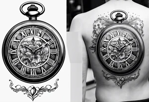 simple 
pocket watch tattoo drawing for men tattoo idea