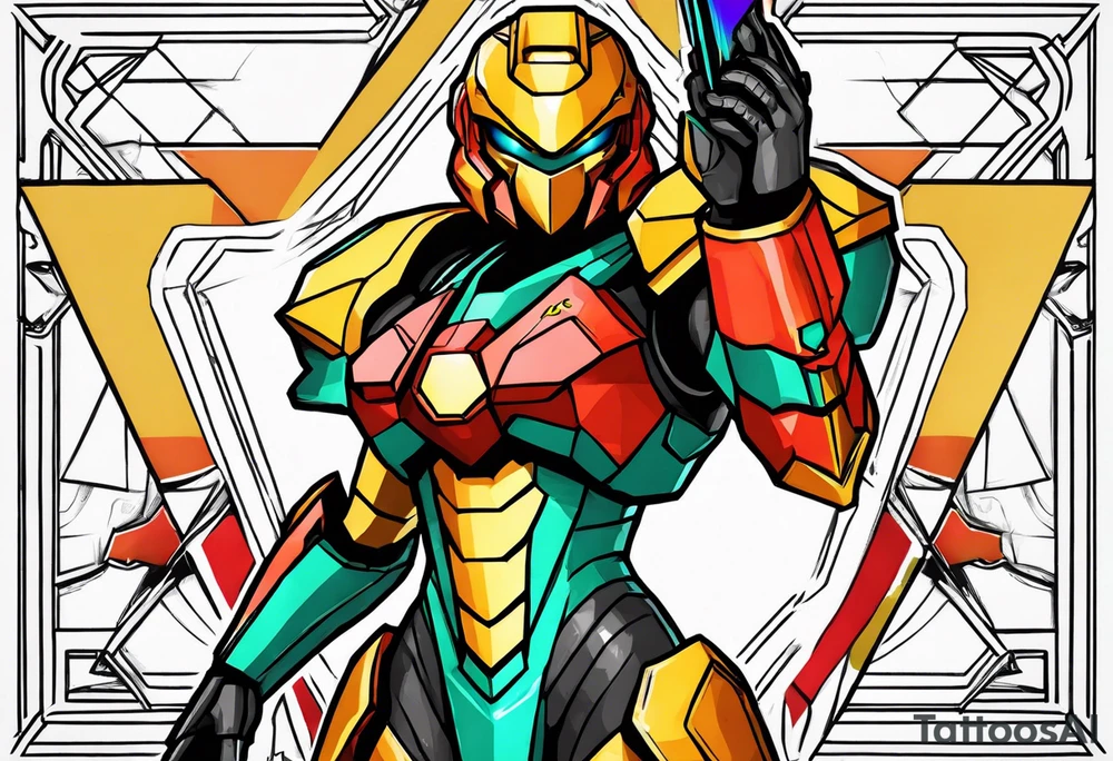 Samus shooting a triforce tattoo idea